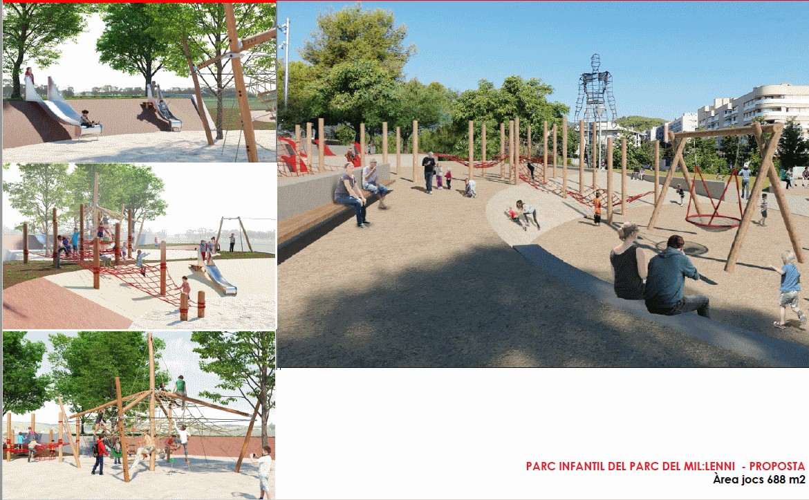 Avui comença la renovació i millora de l’àrea de jocs infantils del Parc del Mil·lenni